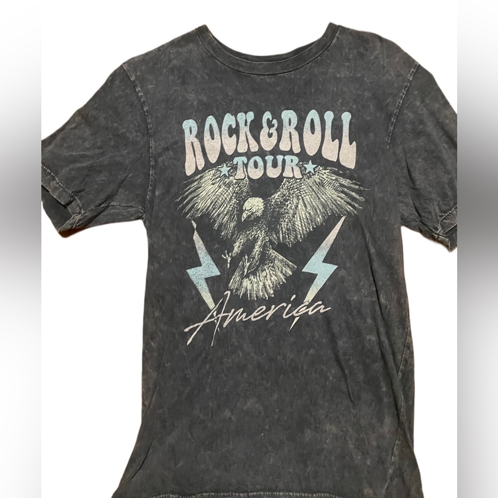 Graphic Tee Short Sleeve Acid Wash Small Rock N Roll